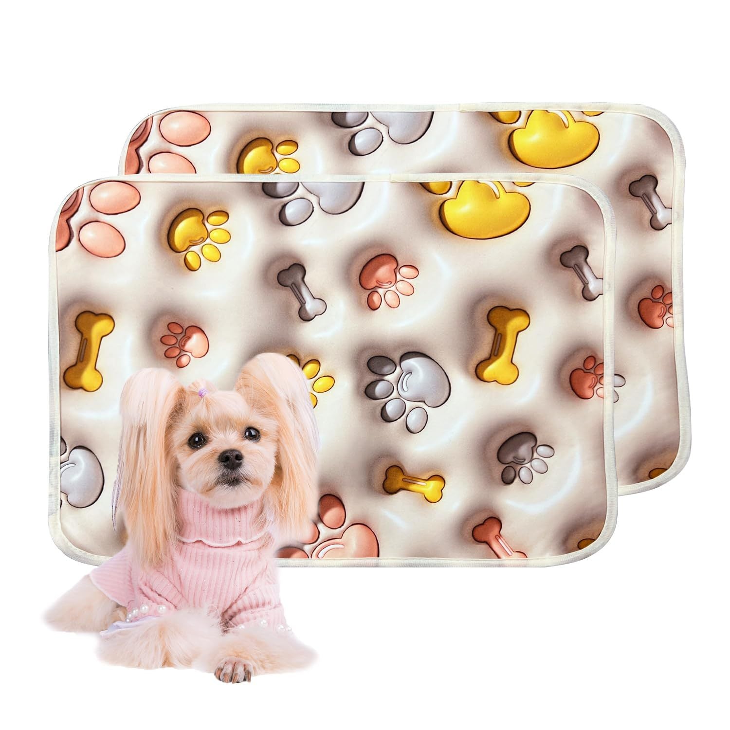 Tapis de Chien Réutilisables Qeils - 2 Pièces Imprimés 3D