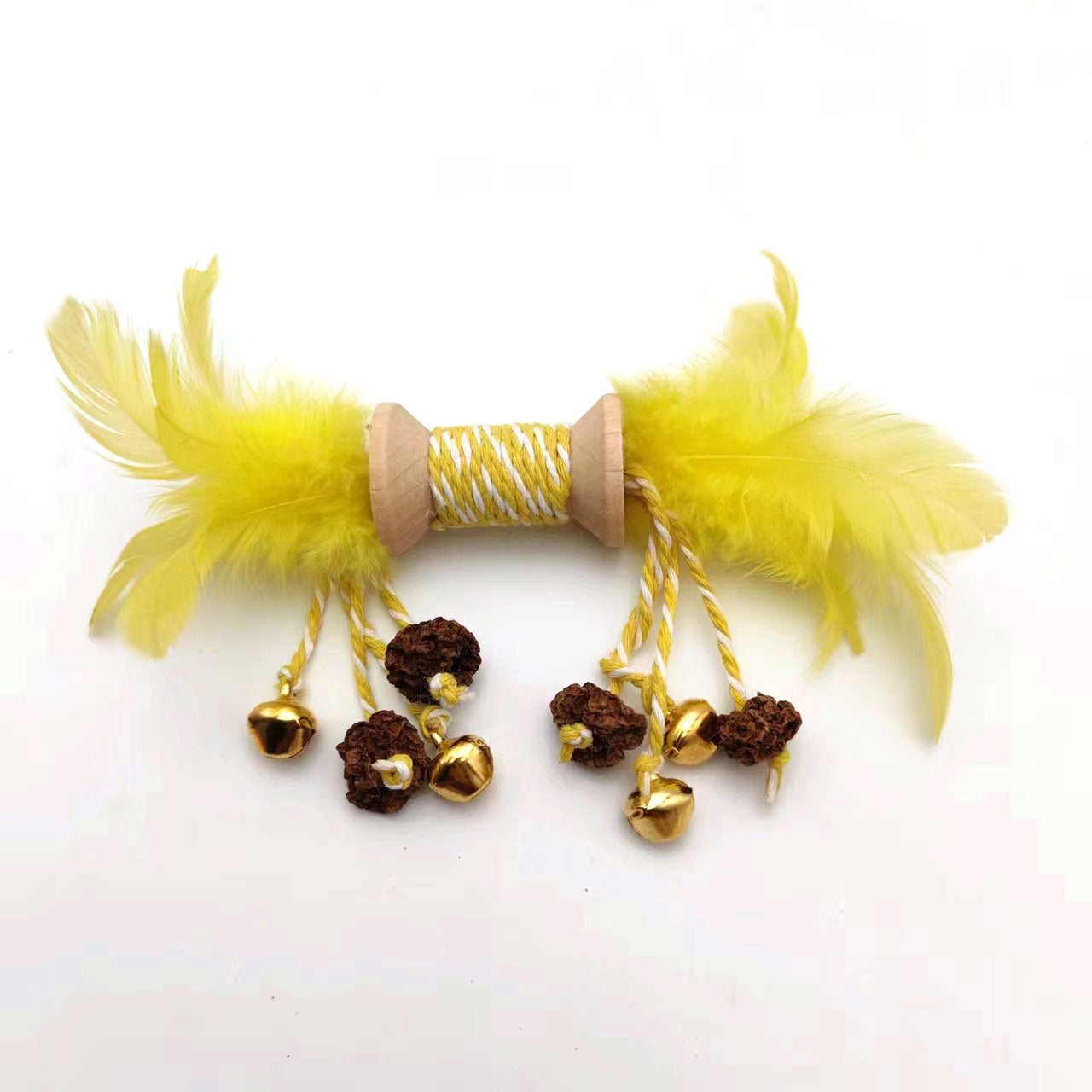 Jouet de Chat en Plumes Colorées avec Cloches