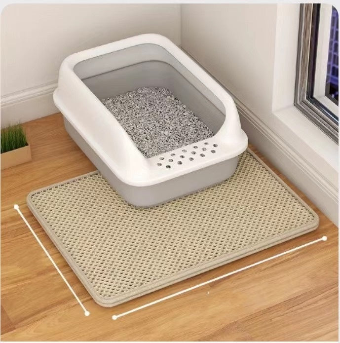 Tapis à Litière pour Chat à Double Couche Anti-Éclaboussures
