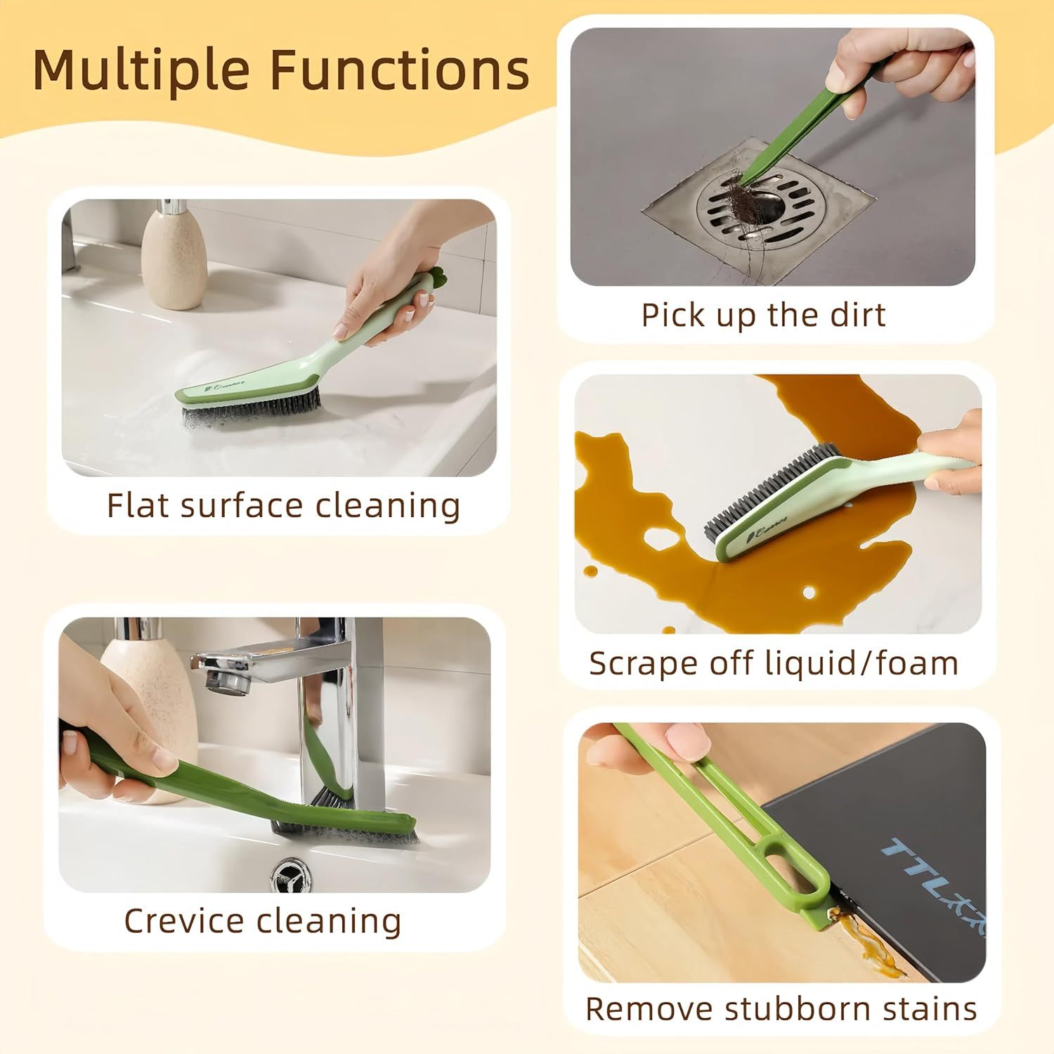 Brosse de Nettoyage Multifonction 3 en 1 pour Animaux