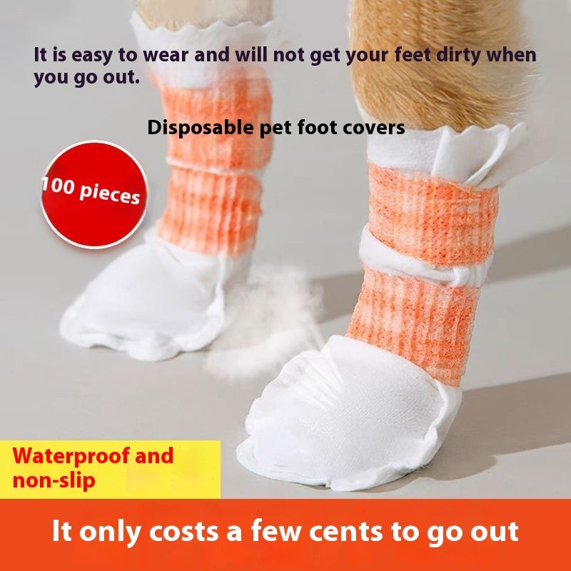 Chaussures jetables pour chiens, imperméables et antidérapantes, idéales pour garder les pattes propres.