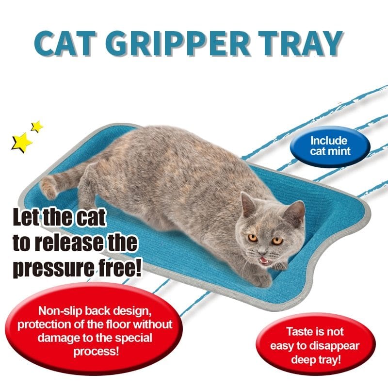 Planche à gratter pour chat en PP, non-slip, avec menthe à chat, idéale pour protéger le sol et satisfaire les besoins naturels.