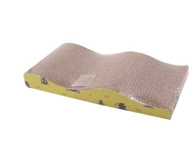 Tapis grattage S Shape pour chat en papier ondulé, idéal pour gratter et jouer, adapté à toutes les tailles de chats.