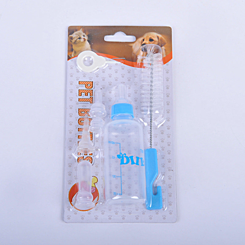 Bouteille d'eau pour animaux avec tétine, brosse et pipette pour chien et chat, accessoires pour animaux.