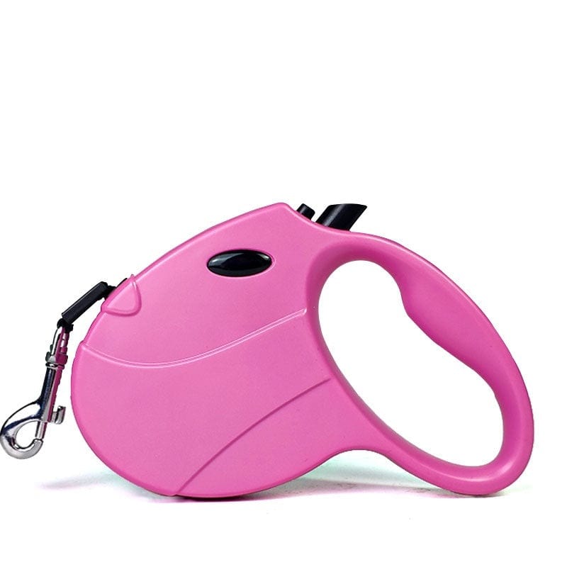 Ceinture Automatique Rétractable rose pour chiens, accessoire pour promenades, liberté de mouvement, contrôle optimal.