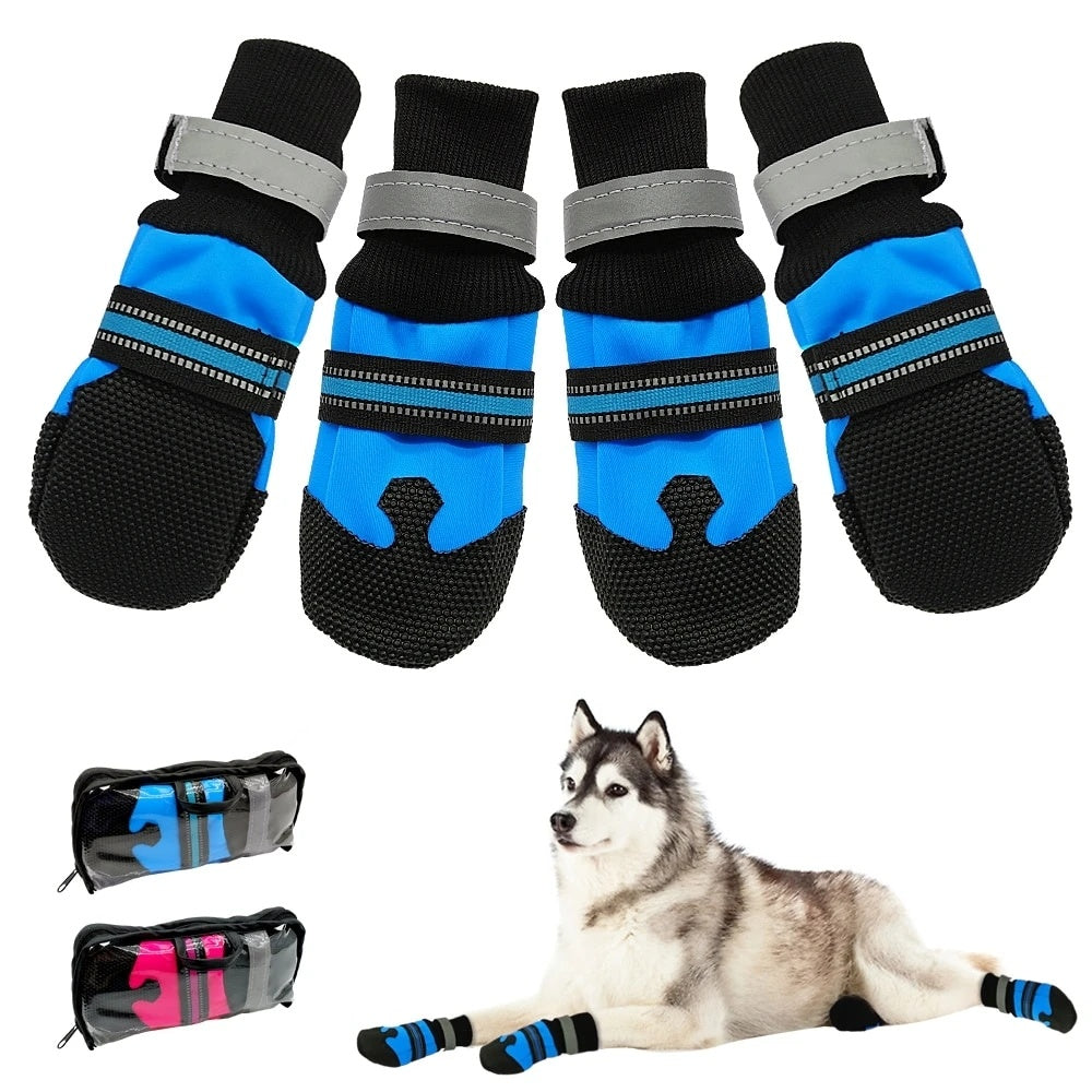 Chaussures antidérapantes en Lycra pour grandes races, adaptées aux chiens, avec sac de rangement.