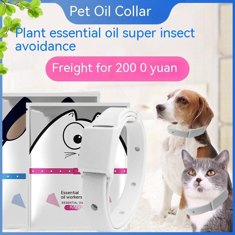 Collier anti-moustiques pour chien et chat avec huiles essentielles, protection contre les insectes.