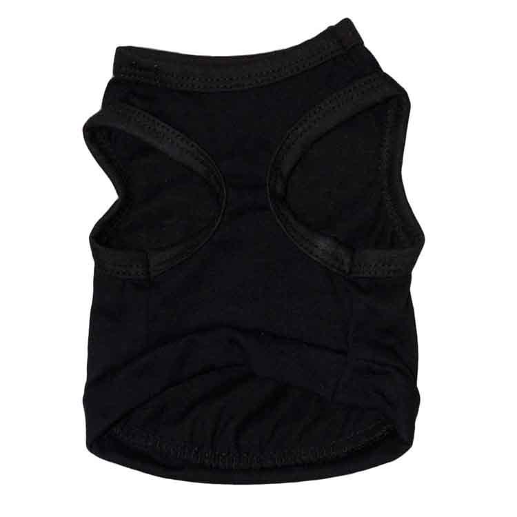 Gilet de sécurité noir en coton pour petit chien, coupe décontractée, idéal pour promenades et jeux.