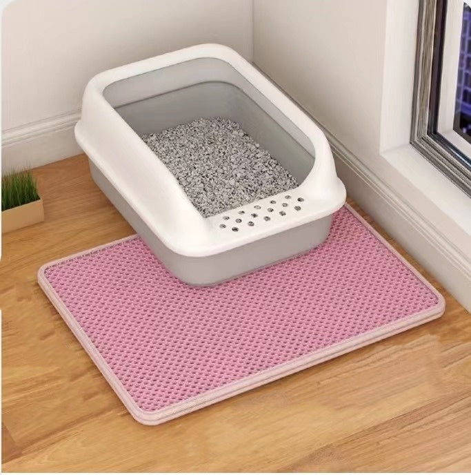 Tapis à Litière pour Chat à Double Couche Anti-Éclaboussures