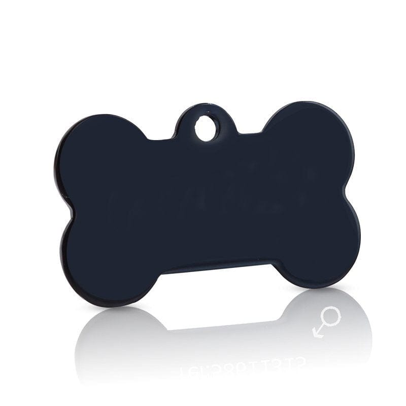 Pendentif anti-perte pour animaux en acier inoxydable en forme d'os, résistant et personnalisable.