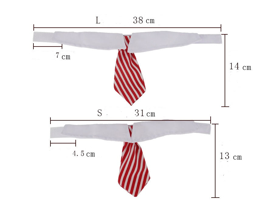 Nœud Papillon pour Chiens en coton biologique, tailles S et L, design rayé rouge et blanc.