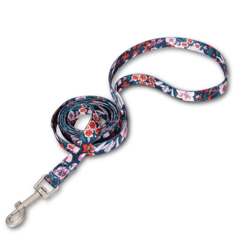 Corde florale résistante pour chiens et chats, motif floral élégant, idéale pour les promenades et les accessoires pour animaux.