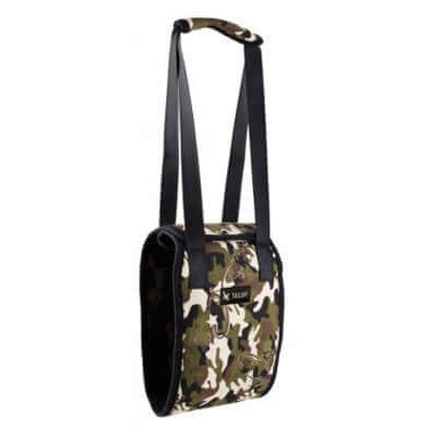 Ceinture d'assistance pour chien en polyester avec motif camouflage, idéale pour soutenir les animaux âgés ou blessés.