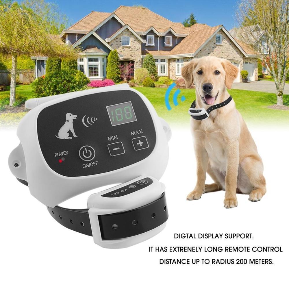 Collier électronique sans fil pour chien, affichage digital, portée de 200 mètres, idéal pour la sécurité des animaux.