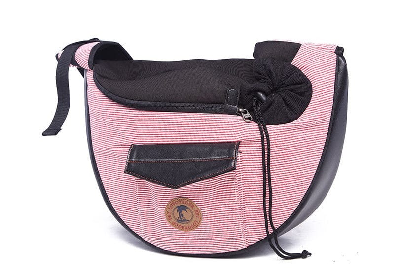 Sac de Voyage pour animaux en coton rayé, confortable et chic, parfait pour les aventures avec votre compagnon.