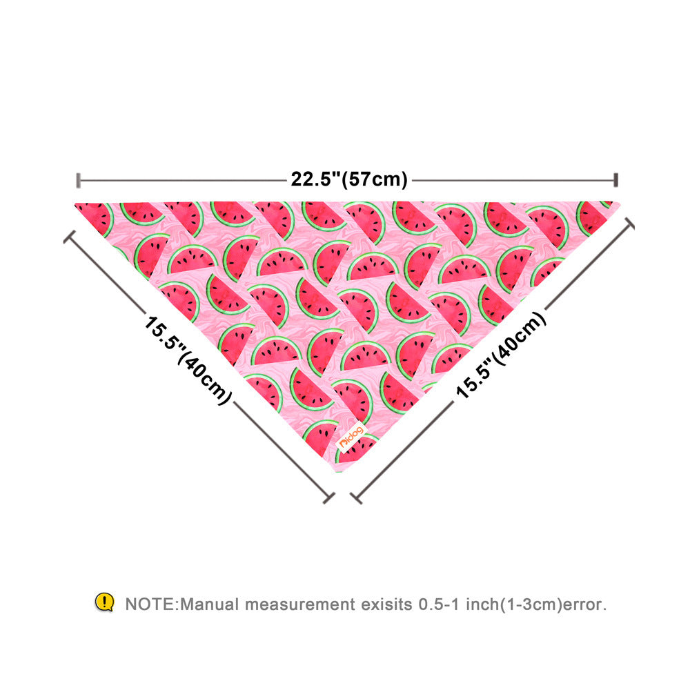 Écharpe en coton doux pour chien avec motif de pastèque, mesurant 57 cm, idéale pour les animaux.