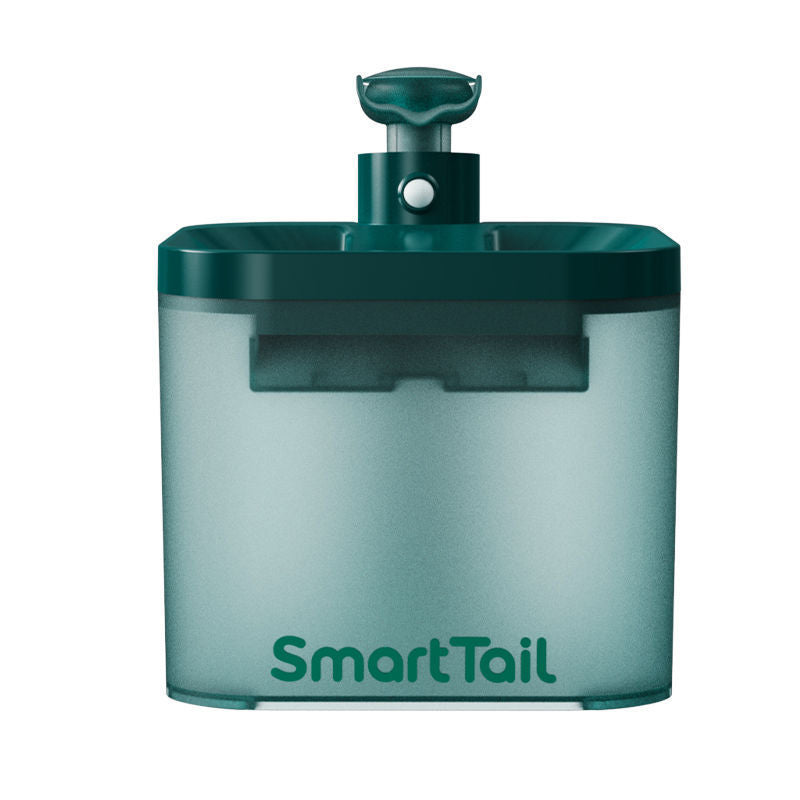 Distributeur d'Eau Intelligent Sans Fil pour Chats en vert, design moderne et élégant, capacité 2.2L.