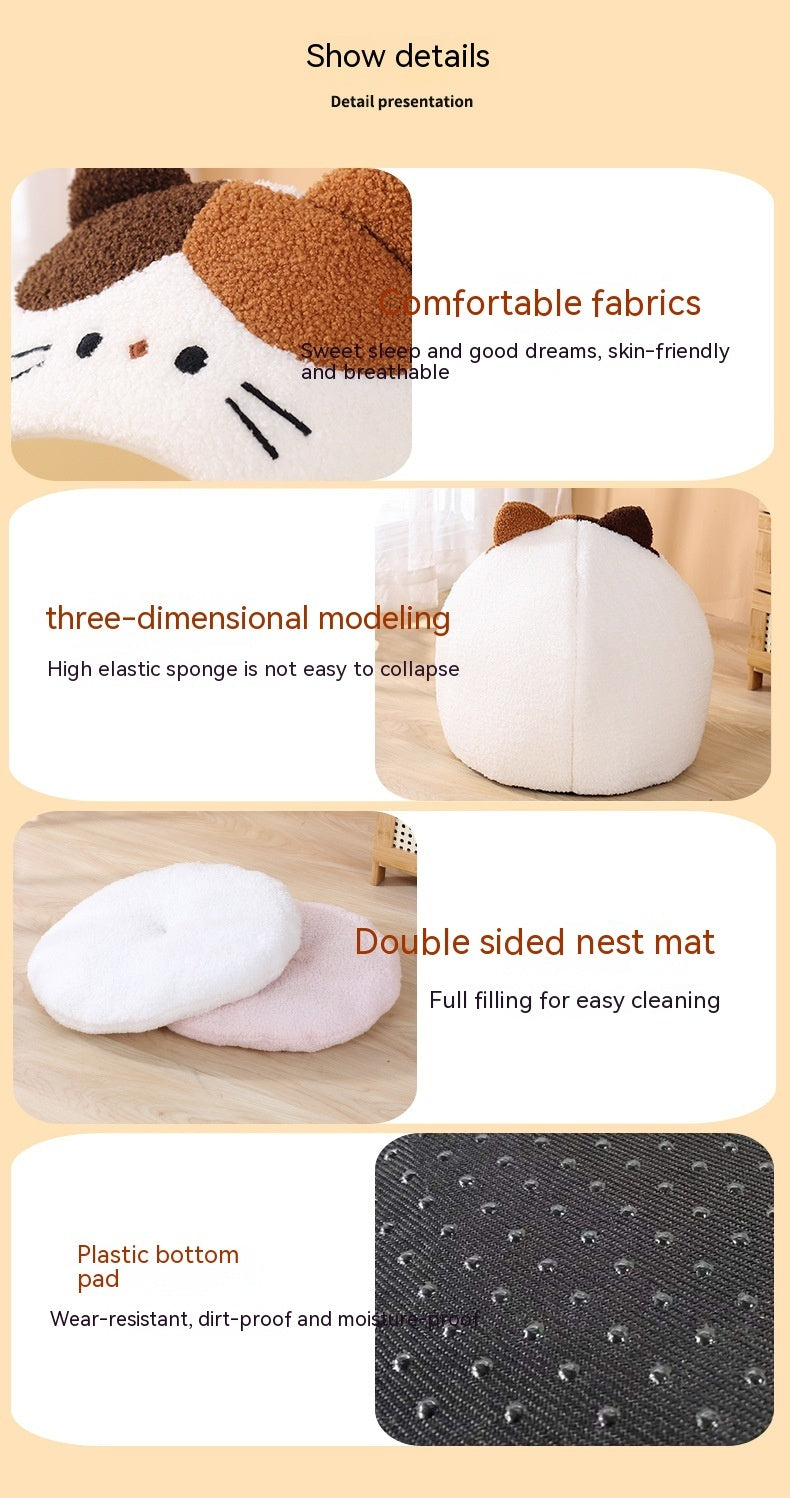 Nid Douillet en Peluche pour Chat d'Hiver