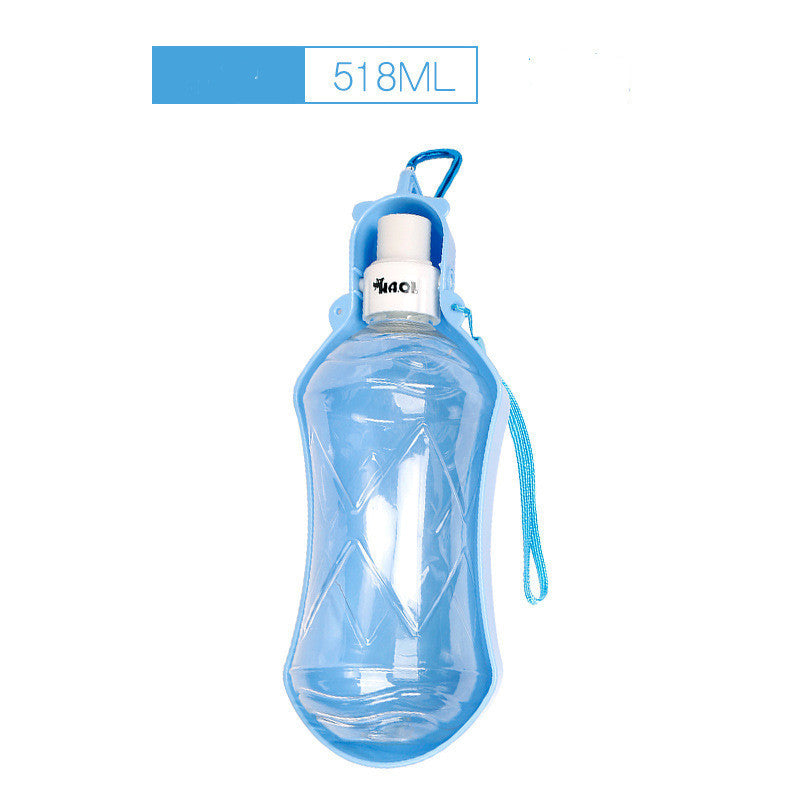 Bouteille d'eau portable pour chiens de 518ml, idéale pour l'hydratation lors des aventures en plein air.