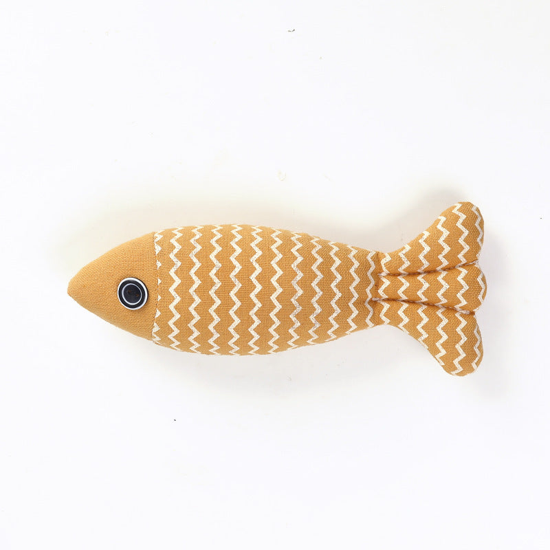 Jouet en Lin Poisson Amusant pour Chat