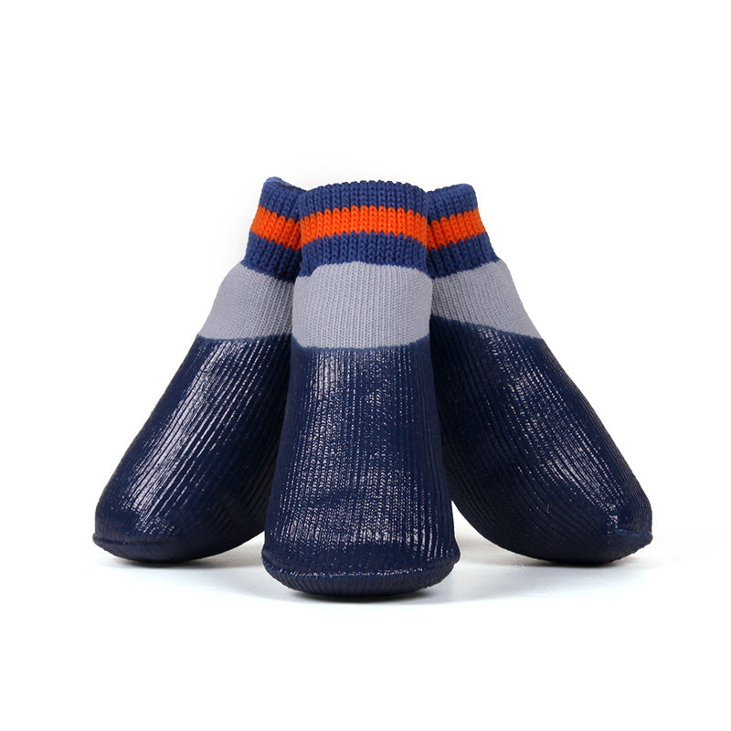 Bottines imperméables et antidérapantes pour grands chiens, protection des pattes, ensemble de 4, en coton biologique.