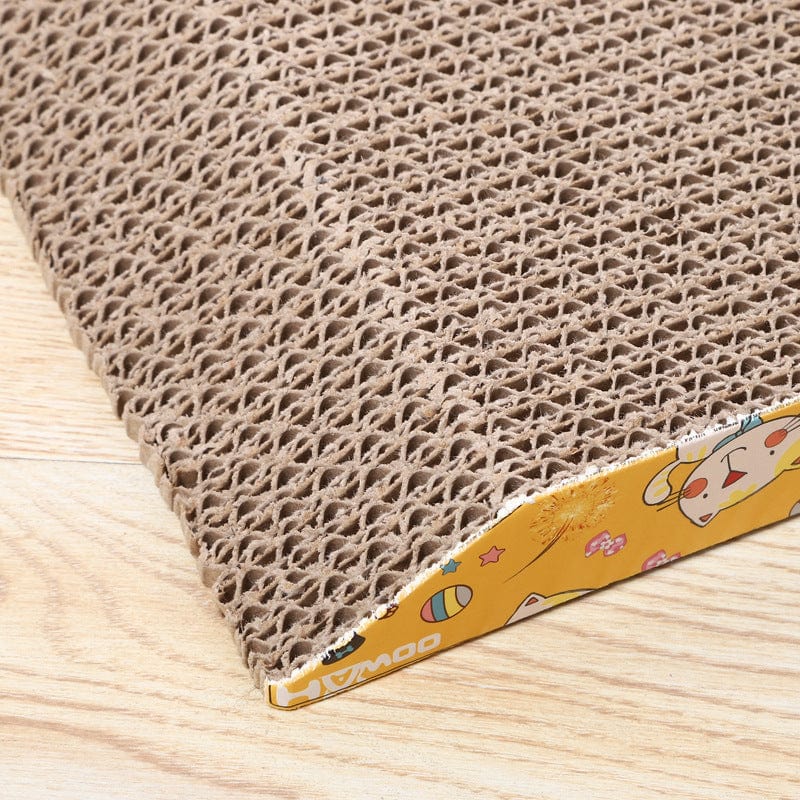 Planche à gratter en carton ondulé trapézoïdal pour chat, idéale pour le bien-être de votre félin.