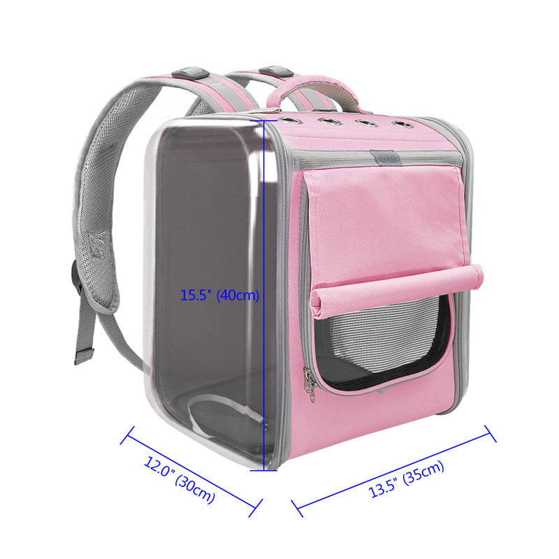 Sac à dos de transport pour chat en forme de capsule spatiale, design transparent, confort optimal pour animaux.