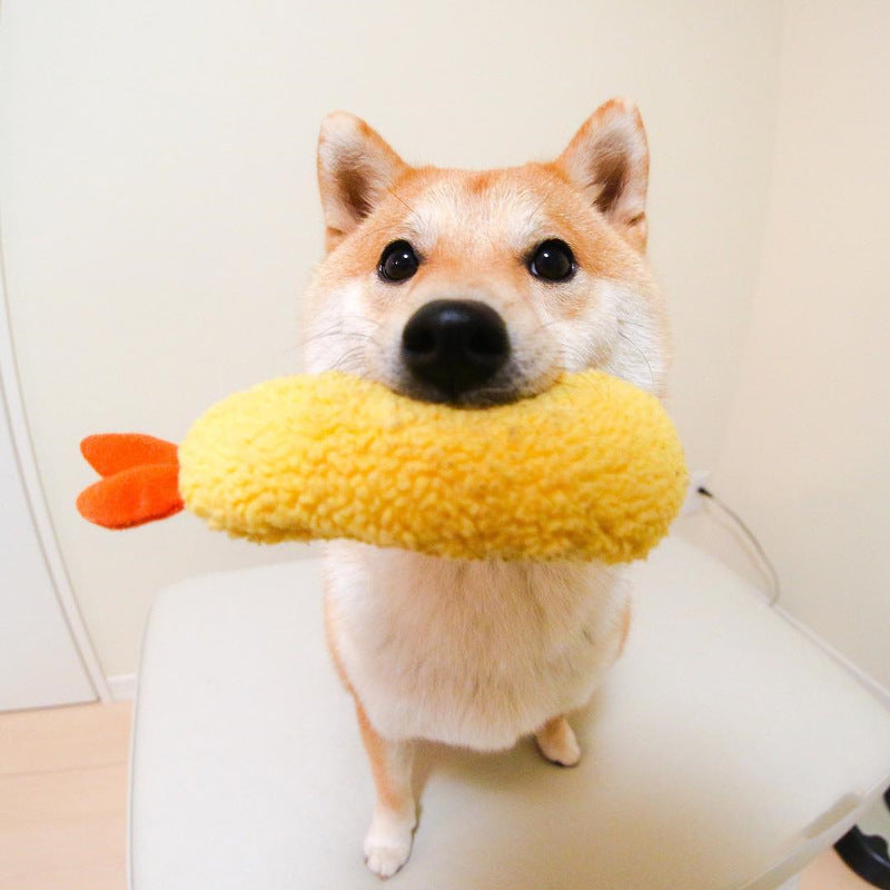 Jouet Squeaky en Tempura de Crevettes Frites pour Chiens