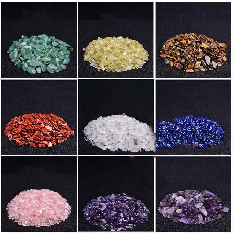 Assortiment de gravier décoratif en cristal coloré pour aquarium, idéal pour embellir votre espace aquatique.