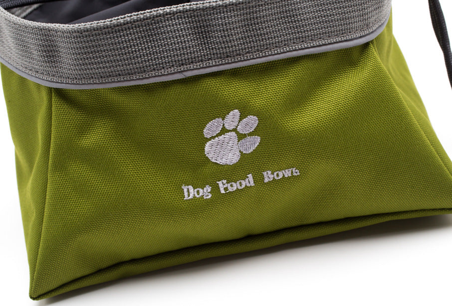 Bol pliable étanche pour animaux de compagnie en tissu Oxford, idéal pour l'alimentation des chiens en extérieur.