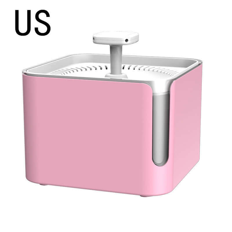 Fontaine à Eau Automatique 3L rose pour chats et chiens, avec filtration circulaire et design moderne.