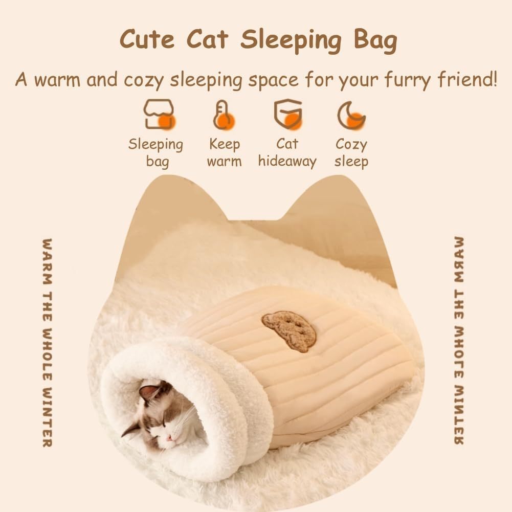Sac de couchage pour chat d'intérieur - Douillet et chaud