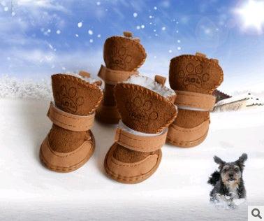 Bottes en velours pour chiens, chaussons d'hiver, protection pour pattes en hiver, accessoire pour animaux.