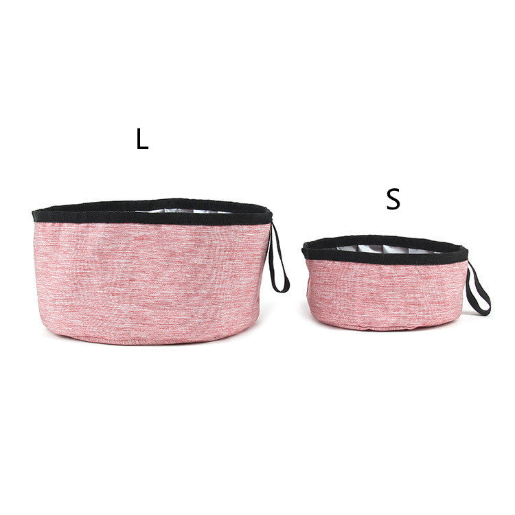 Bol de nourriture pliable en tissu Oxford pour chien, disponible en tailles L et S, idéal pour les aventures en plein air.