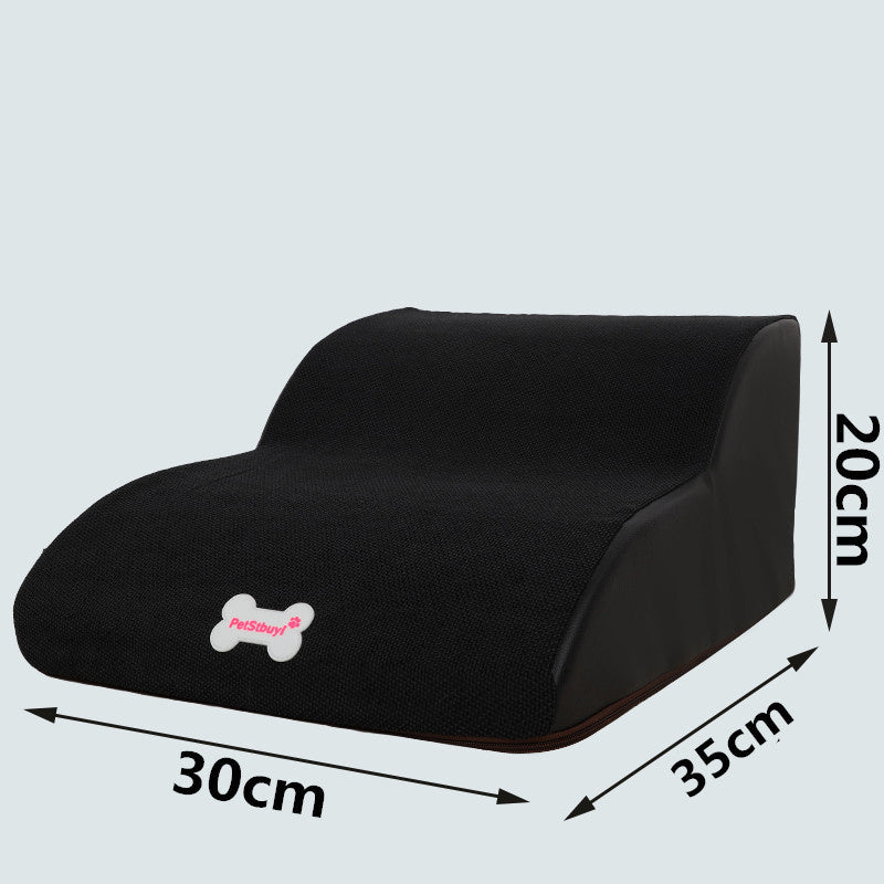 Échelle de montée pour chiens en peluche, conçue pour un accès facile aux canapés et lits.