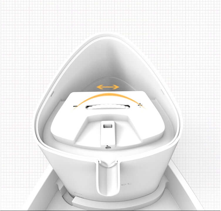 Distributeur d'eau pour animaux avec couvercle rotatif, design moderne et ergonomique.