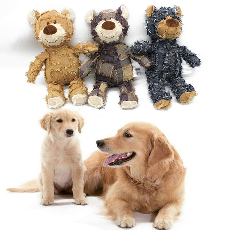 Jouet en Peluche Squeak en Forme d'Ours pour Chiens et Chats