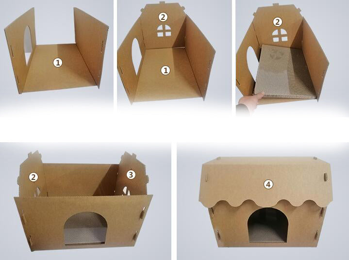 Maison en carton double couche pour chats