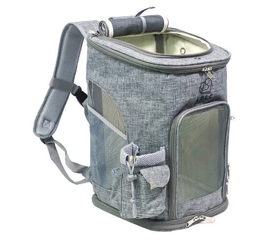 Sac de transport portable pour petits chiens et chats en tissu lin cationique, design pratique et éco-responsable.