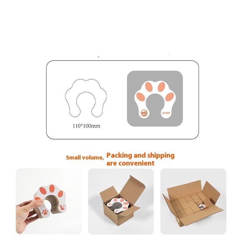 Gratus Paw Shape Scratching Board for Cats, compact design for easy packing and shipping.