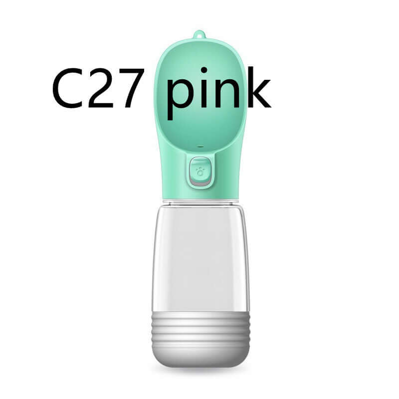 Gourde portable pour chien, distributeur d'eau vert clair, accessoire pratique pour chiens lors des promenades.