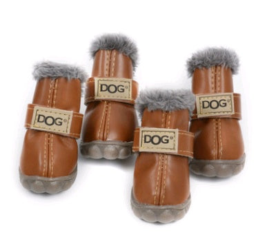 Bottes d'hiver épaisses pour chiens en PU, imperméables et chaudes, pour le confort des animaux.