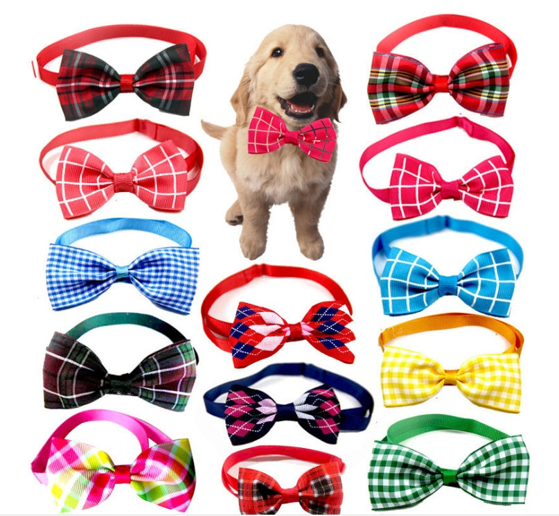 Écharpes à nœud colorées pour animaux de compagnie, idéale pour un look élégant.
