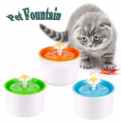 Fontaine à eau automatique pour animaux avec des couleurs vives, idéale pour chiens et chats, pour une hydratation fraîche.