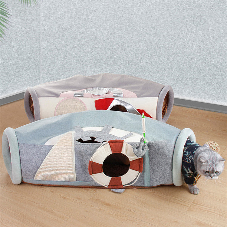 Litière Semi-Enfermée Pliable pour Chat