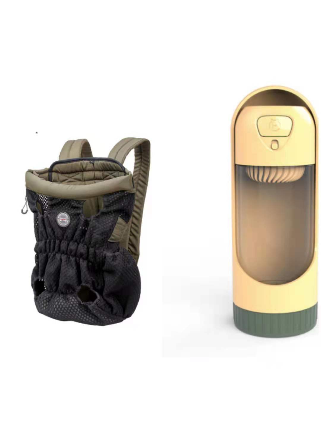 Sac à dos porte animal de compagnie respirant avec accessoire de rangement.