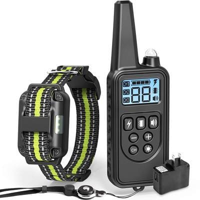 Collier de dressage pour chien 800M avec télécommande, étanche et rechargeable pour entraînement sûr.