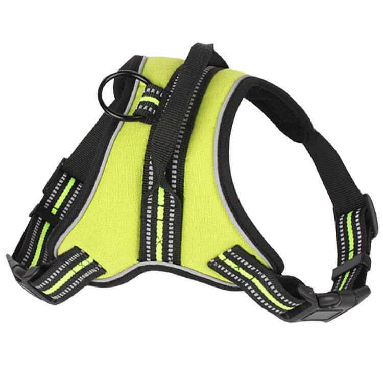 Harnais confortable et sécurisant pour chiens moyens à grands, en tissu durable et couleur vive.