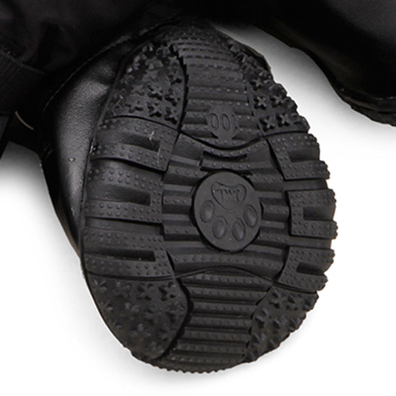 Semelle arrière des bottes imperméables pour chiens avec motif antidérapant.
