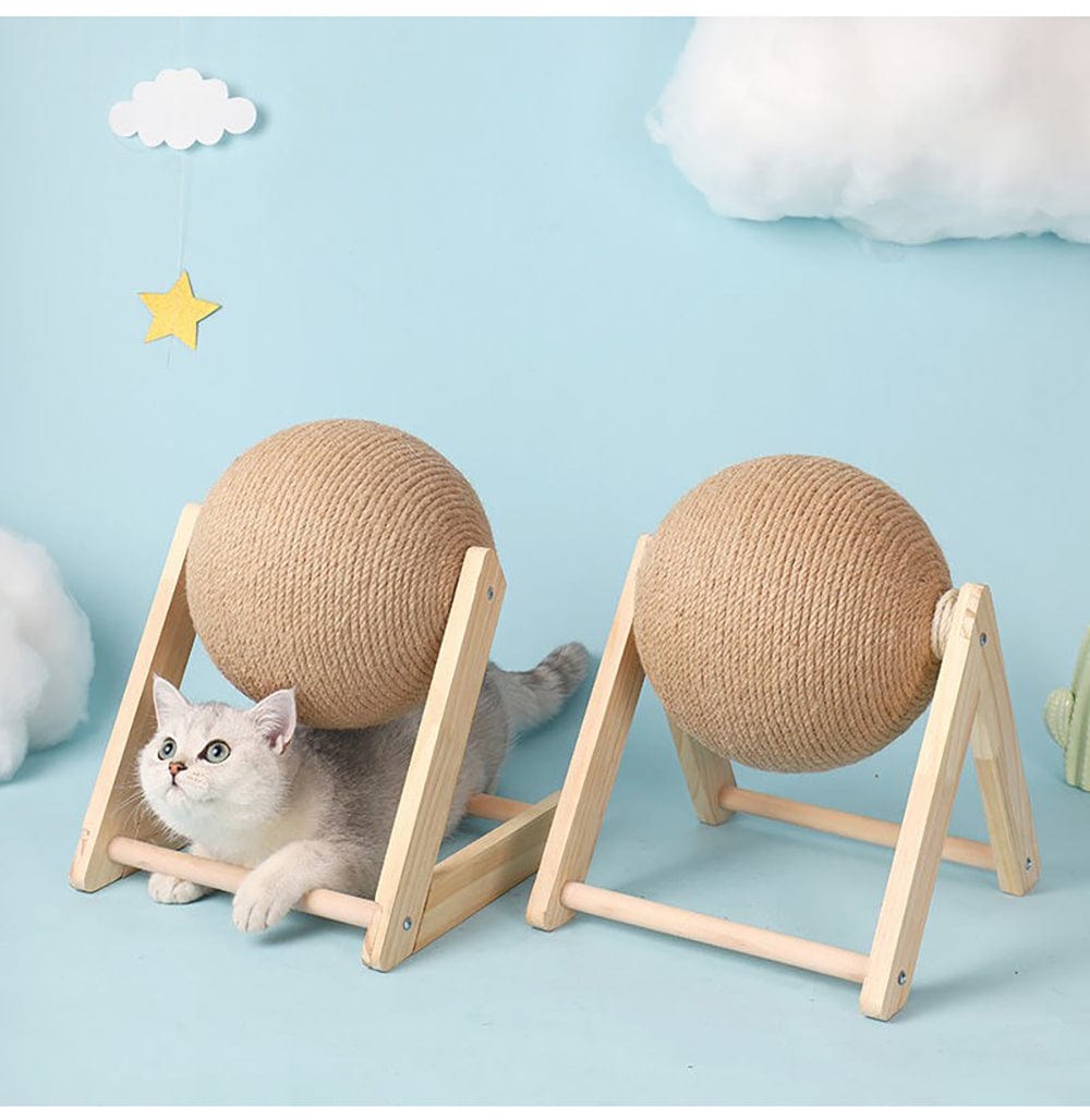 Jouet à gratter vertical en sisal pour chat, conçu pour protéger vos meubles tout en stimulant le jeu.